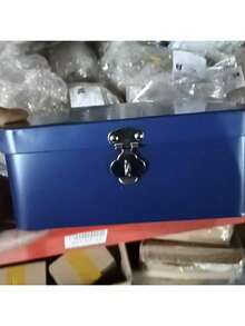 1 hộp đựng đồ để bàn có khóa, hộp kim loại nhiều màu đựng trang sức và mỹ phẩm, màu ngẫu nhiên cho phụ nữ, vật dụng lưu trữ du lịch thiết yếu cho ngày lễ, trang trí mùa thu Halloween - Nhiều màu - Xem 2