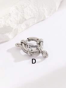 1pc Spring Buckle DIY Stainless Steel Slingshot Clasp Single Connector For Bracelet, Pearl Necklace, Cross-Border Steering Wheel Accessory - Silver - View 9