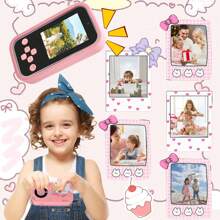 Juguete de smartphone para niños con pantalla IPS de 2,4'' y cámara dual, teléfono de aprendizaje educativo para niñas y niños de 3 a 10 años, incluye juegos, reproductor de música, reloj despertador y funda de silicona suave, regalo perfecto para Navidad y cumpleaños (con tarjeta de 32GB)