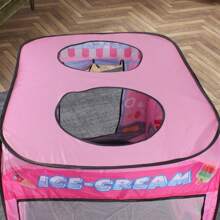 1 pieza Juguete tipo carpa con forma de helado rosa, casa de juego para niños y niñas, material de poliéster duradero, carpa de juego divertida para niños, mejor regalo de cumpleaños/festividad, juguete de playa