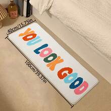 1 pieza "Te ves genial" Alfombra de baño suave y esponjosa - Material de poliéster antideslizante y cómodo, adecuado para baño, dormitorio y sala de estar - Decoración del hogar, Alfombra de baño | Alfombra con texto divertido | Alfombra de textura suave, Alfombra de baño - Multicolor - Ver 15