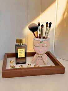 Multifunctional Makeup Brush Storage Barrel, Pen Container, Ornaments, Vases, Bathroom Dresser Office Desktop Multifunctional Storage Box, Suitable For Restaurants, Bathrooms, Rooms And Other Places.White/ Multifunctional Makeup Brush Storage Barrel, Pen Container, Ornaments, Vases, Bathroom Dresser Office Desktop Multifunctional Storage Box, Suitable For Restaurants, Bathrooms, Rooms And Other Places.
