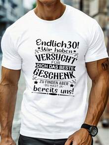 Maglietta compleanno di aprile, t-shirt girocollo da uomo, 220 g/m², estiva, in puro cotone, manica corta (1 pezzo)