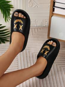 XX Women's XX Brand Clown Smiling Face Printed Fashion Slippers, Anti-Slip, Lightweight, Suitable For Casual Indoor, Shower, Outdoor Beach Vacation, Couples, Plus Size