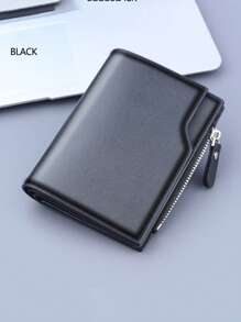 1-2 piezas Billetera corta de lujo de piel sintética PU - Nuevo gran capacidad con múltiples ranuras para tarjetas + monedero, Portaidentidad/tarjetas de hombre, Diseño plegable ultra delgado, Almacenamiento por capas para tarjetas de crédito/identificación, "Opción de regalo para el Día del Padre", Acabado mate de moda, Regalo ideal para hombres/mujeres en cumpleaños o pareja
