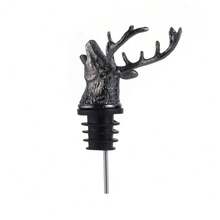 Vertedor de vino con cabeza de ciervo, tapones de botella, herramientas de barra de aleación de zinc, aireadores de vino para fiestas de boda, accesorios de herramientas de cocina JBMJ - negro-Tipo 2 - Ver 3