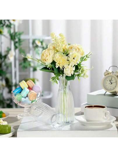 1/5/8/ Plastic Gestreepte Vase Set, Transparent Bloemen DIY Various Bouquets ations, Fit Tabletop, Wedding, Home, Home Room Flower Glass view 5