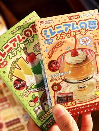 15pcs Retro-Style Sticker Sheet - Millennium Dream Book, Japanese/Ins Dessert Style Decorative Stickers, Funny Game Stickers - Unique Doodle Stickers To Decorate Your Items, Suitable For Water Bottles, Cars, Computers, Guitars, Bicycles, Motorcycles, Skateboards, Helmets, Suitcases, Diaries And Scrapbooks - Fun DIY Creative Toy, School Supplies,Back To School