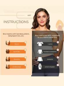 1 Pair Of Dual-Sided Adhesive Pads, Reusable Washable Lift Pads, Enlarged Invisible Triangular Bra Pads For Women'S Lingerie And Underwear Accessories - Wireless, Opaque Polyester, Hand Washable, Non-Woven Fabric, Customizable Accessories | Triangle Bra Pads | Opaque Fabric - Apricot - View 7