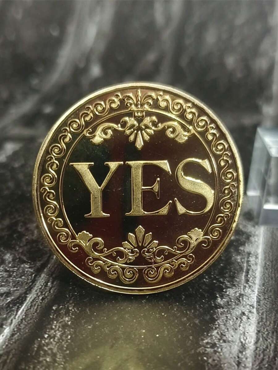 Yes No Commemorative Token Luck Coin, Golden, Silver, Copper