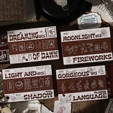 22pcs Leaf Series Planner Stamps, Lotus Rubber Stamp Set With Wooden Handle, Assorted Sizes 1cm, 2cm, 5cm, 10cm, Floral Patterns, Great For Christmas, Spring, Birthday Gifts To Family And Friends - Multicolor - View 9