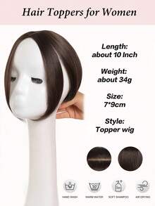 Synthetic Hair Topper, 10 Inch Women Hair Toppers For Thinning Hair, Topper Wig Hair Coverage Natural Hairpiece - Multicolor - View 6