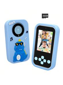 Juguete de smartphone para niños con pantalla IPS de 2,4'' y cámara dual, teléfono de aprendizaje educativo para niñas y niños de 3 a 10 años, incluye juegos, reproductor de música, reloj despertador y funda de silicona suave, regalo perfecto para Navidad y cumpleaños (con tarjeta de 32GB)