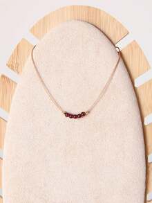 石榴石串珠项链 一月诞生石项链 水晶首饰