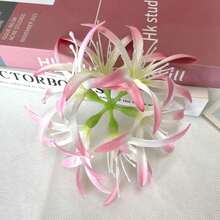 1 件优雅波西米亚波斯菊女士发夹，逼真的花卉侧发夹，复古氛围，适合摄影，爪夹，发夹，发夹，发夹 - 粉紅白色 - 查看 7