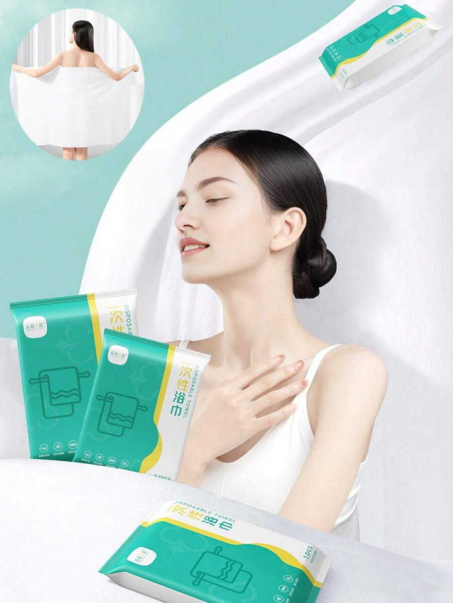 Disposable Portable Bath Towel, Strong Water Absorption, Convenient Use, Individually Packaged Clean And Hygienic, Suitable For Daily Outings, Travel, Business Trips, Beach Trips - Multicolor - View 1