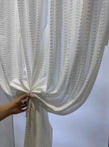 1 Peça Cortina Jacquard Semi-Transparente Relevo Premium de Malte, Adequada para Quarto ou Sala de Estar