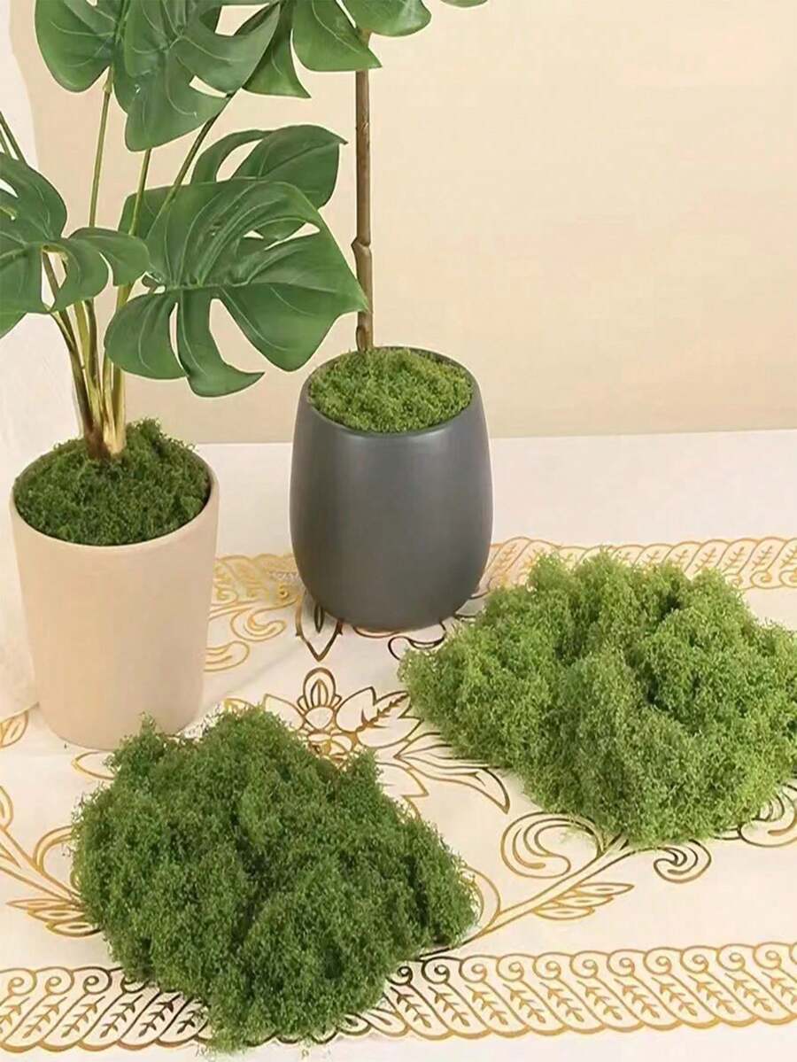 71 ml Musgo artificial falso, paisaje micro DIY con musgo realista, decoración de plantas verdes para macetas, alféizar de ventana y diseño de paisaje - Verde - Ver 1
