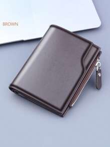 1-2 piezas Billetera corta de lujo de piel sintética PU - Nuevo gran capacidad con múltiples ranuras para tarjetas + monedero, Portaidentidad/tarjetas de hombre, Diseño plegable ultra delgado, Almacenamiento por capas para tarjetas de crédito/identificación, "Opción de regalo para el Día del Padre", Acabado mate de moda, Regalo ideal para hombres/mujeres en cumpleaños o pareja