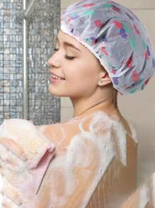 10pcs/5pcs/3pcs Double-Layer Shower Cap, Hair Mask Cap, Waterproof Bath Cap, Oil-Proof Hat, Shampoo Cap, Shower Bathing Cap, Waterproof & Thickened Home Bathroom Decor Fall Decor