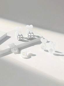 10/30/50pcs Heart Silicone Earring Backs For Heavy Earrings,Invisible Lift Support Pads For Droop-Free Ear Lobe,Secure Earring Lifters For Studs & Danglers - Ear Plug - View 3