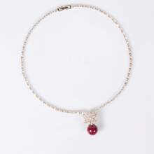1 Set/3 Stücke hochwertiger Schmuck-Set mit Süßwasserperlen & kubischem Zirkonia, bestehend aus Ohrringen und Halskette, geeignet für Damen Alltag, Party, Feiertage, als Geschenk