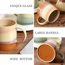 Large Ceramic Coffee Mugs, 20 - And Microwave Safe (Blue Green)-Holidaygift - Blue - View 5
