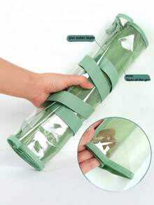 1pc Thickened Handbag, File Bag, A4 Transparent Waterproof, , Student Exam Review, Test Paper, Homework, Book Storage Bag,Back To School,School Supplies - Multicolor - View 5