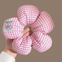 1个纯色山茶花印花大号3D海绵发圈,优雅甜美女孩圆形发髻绳,休闲优雅褶皱荷叶边马尾辫装饰,涤纶纤维发圈马尾辫发绳发圈橡皮筋发圈发圈弹性发绳发饰头饰弹力带 - 彩色 - 查看 23