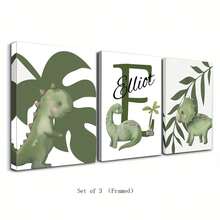 Custom Canvas Wall Art - Personalized Dinosaur Wall Art, Boys Room Decor, Set Of 3 Prints, Custom Name Poster, Dinosaur Print, Nursery Wall Art, Dinosaur Decor Frameless, High Quality Material, Unique Gift Idea Gifts Birthday Graduation Optional Frame,Graphic Print - Multicolor - View 26