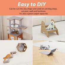 1pc Cuttable Self-Adhesive Cat Scratch Pad, Anti-Scratch Furniture Sofa Carpet Corner Protector, Suitable For Indoor Use, Replaceable Carpet For Cat Tree Scratching Post, Cuttable Cat Scratching Pad Sofa Mat - Multicolor - View 3