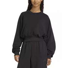 Adidas Sudadera de cuello redondo relajada y suave para mujer - Negro - Ver 1