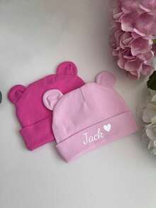 1pc Customized Baby Name Newborn Hat, For Daily Use Of Baby Boys & Girls, Scratch-Resistant & Warm, Suitable For All Seasons, Personalized Embroidered Name Beanie, Baby Shower Gift, Gift For Kids, Ideal Gift For Baby Shower,Christmas Gift Supplies - Multicolor - View 6