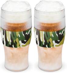 Host FREEZE Beer Glasses, 16oz Frozen Mugs, Freezable Pint Glasses, Father'S Day Present, Birthday Gifts For Dad, Beer Gifts, Set Of 2, Gray - Camo - View 1