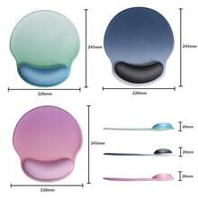 腕带鼠标垫，腕部保护，符合人体工程学的电脑腕托鼠标垫 - 记忆海绵腕托鼠标垫，用于工作、设计、游戏、编程、宿舍必需品、办公桌配件、送给男朋友的礼物、返校