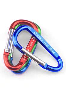 Customized 1-50pcs D-Shaped Spring Carabiners, Personalized Text Logo Aluminum Alloy Clips, Keychains For Outdoor Climbing Camping Hiking, Bag Charms - Multicolor D-shape - View 10