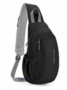 1 pieza Mochila de nailon, bolsa deportiva y de ocio para exteriores, bolsa de pecho para ciclismo, riñonera multiusos de gran capacidad y peso ligero, bolsa de mensajero impermeable para viajes