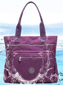 Bolso de tote de nailon para mujer, bolso de hombro multifunción, bolso de playa ligero de verano, bolsos bandolera de gran capacidad, bolsos de mano con múltiples bolsillos, para el campus, la biblioteca, los viajes, las vacaciones, el viaje diario, la oficina, las citas, las compras, la playa, el crucero, regalos de cumpleaños, regalos