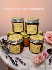 1pc Brown Bottle Retro Glass Smokeless Scented Candle, Long Time, Natural Plant Wax, For Gift, Wedding Decoration, Friend Gift, Home Decoration