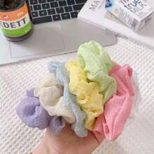 7 pièces Chouchous pour cheveux style marguerite/crème fouettée, élégants et polyvalents, pour le printemps/été, supports de queue de cheval, élastiques à cheveux, bandes en caoutchouc pour cheveux