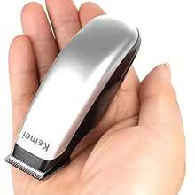 Kemei KM-666 迷你理发器修剪器美容器无线自理发套装造型剪刀，不锈钢，电动理发器，迷你理发器胡须刀剃须刀，男士理发器，无线电动毛发修剪器和胡须剃须刀，C 型-USB