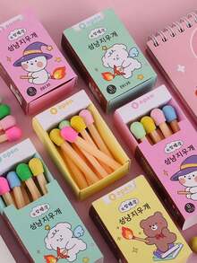 Gôm tẩy 8 que diêm, hình dạng ngộ nghĩnh và dễ thương, tẩy diêm học sinh sang trọng, sạch sẽ (1 hộp 8 que) không để lại cặn, mềm dẻo. Màu sắc ngẫu nhiên, thích hợp cho việc học tập, vẽ vời và làm việc văn phòng. Nhỏ gọn, tinh tế, dễ dàng mang theo, mùa tốt nghiệp, đồ dùng học tập, văn phòng phẩm cho bé trai, văn phòng phẩm cho bé gái, hình dạng dễ thương, văn phòng phẩm vui nhộn - Nhiều màu - Xem 6