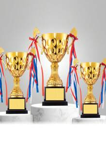 كأس معدن قابل للتخصيص بمقاس كبير لكرة القدم، كرة السلة، الريشة، بالذهبي والفضي والبرونزي، من خليط الحديد والأكريلك، جوائز المسابقات الرياضية، كأس تذكاري لأحداث كرة القدم والتنس