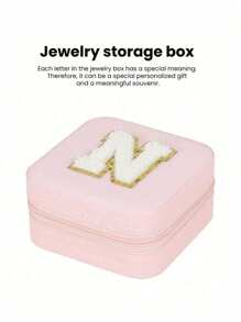 1 pièce Boîte de rangement à bijoux de voyage, cadeau pour femme, mini organiseur à bijoux, support pour colliers et boucles d'oreilles avec miroir, rose, accessoires de voyage essentiels, cadeau pour la fête des mères, pour les vacances à la plage, la collection de salle de bain, la collection de chambre à coucher, cadeau pour la fête des pères
