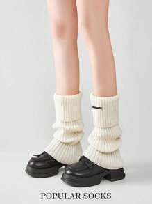 1-3 Pairs Of White Ruffled Warm Leg Covers With Metal Tags, And Fashionable To Wear