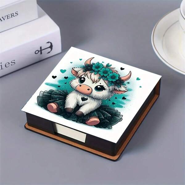 2D Digital Printed Pattern Sticky Note Box, Containing 160 Sticky Notes, Usually Used To Store SMS, To-Do Lists, Memos, Etc., Suitable For Placing On Office Desks Or Schools, Holiday Gifts, And The Beginning Of The School Year