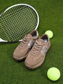 DareSee 女士休闲运动鞋，春秋新款卡其色系带透气低帮鞋，户外徒步防滑跑步鞋，适合音乐节、Y2KFest、返校季、秋季、圣诞节、冬季等场合，也是圣诞礼物的理想之选。 - 卡其色 - 查看 2