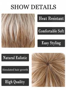 Chic Short Women Short Fluffy Straight Hair Wigs Gradient Fashion Wig For Women - Heat Resistant Synthetic Hair With Rose Net Cap