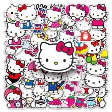 50PCS Funny Hello Kitty Anime Stickers Sanrio Decals DIY Motorcycle Travel Luggage Skateboard Classic Toy Cute Stickers, School Supplies,Back To School - Multicolor - View 1