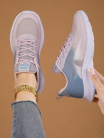 女士运动鞋女款慢跑休闲跑步鞋健身鞋透气网眼时尚轻便网球健身鞋日常百搭